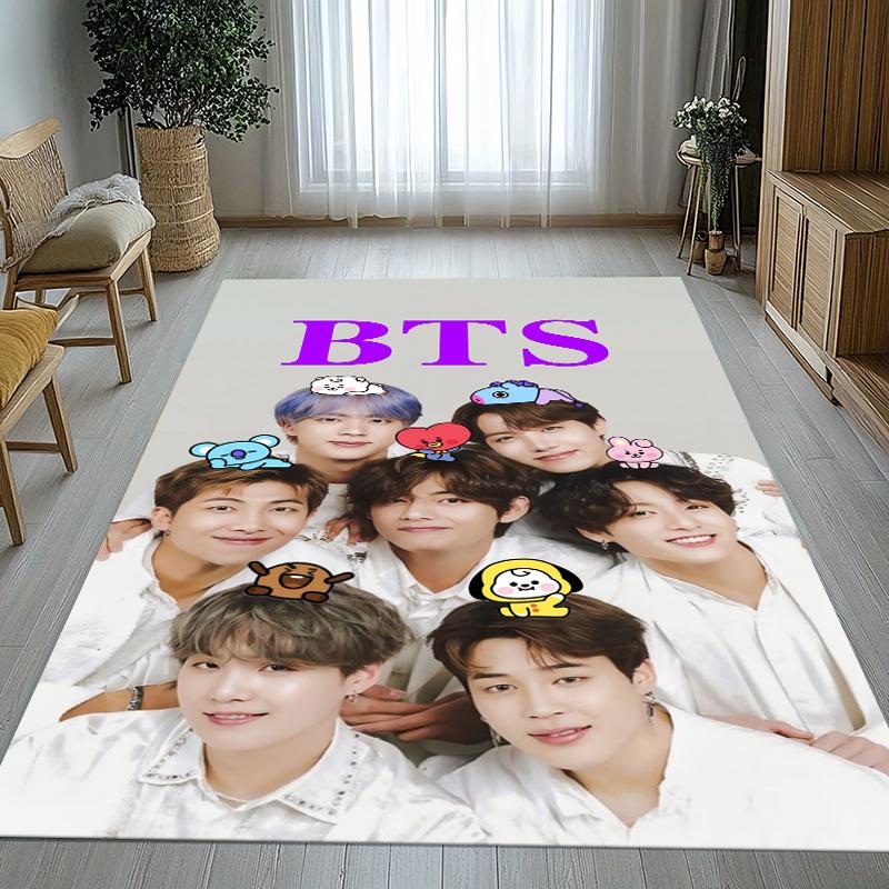 Модный B-BTS Kpop Звезда Гостиная Нескользящий Ковер Мягкий Ковер для Спальни Детской Игровой Комнаты Дивана, Домашний Декор Придверный Коврик Подарок 40x60cm