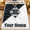 Flannel BlanketBorussia Mönchengladbach Custom Name Text Personalized Soft Warm Throw Blanket Home Decor Gift