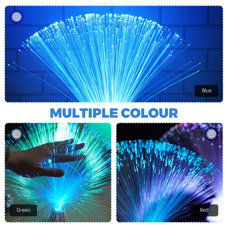 Creative Multicolor LED Fiber Optic Night Lamp, USB Powered Starry Sky Light, Color-Changing Atmosphere Lamp for Bedroom Home Decor & Gift