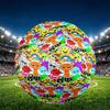 Sprunki Game Print Size 5 Soccer Ball, PU Wear Resistant Football for Match Training and Daily Practice, Birthday Gift for Soccer Fans