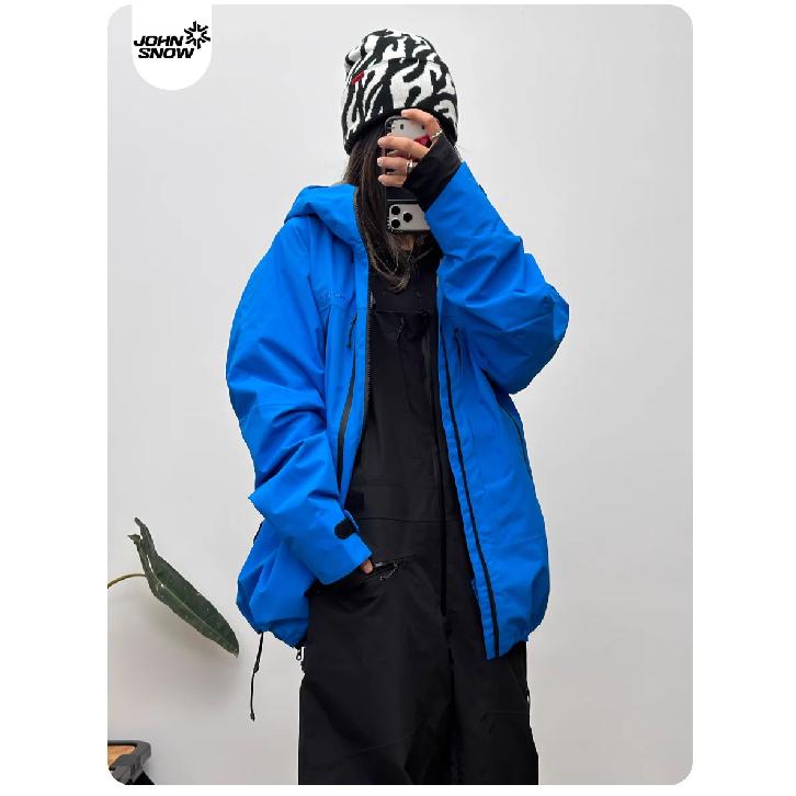 

John Snow 2025 Unisex 3L Hardshell Snowboard Bib Fully Taped Seam Waterproof Ski Overalls Thermal Snow Pants for Men & Women 2XS
