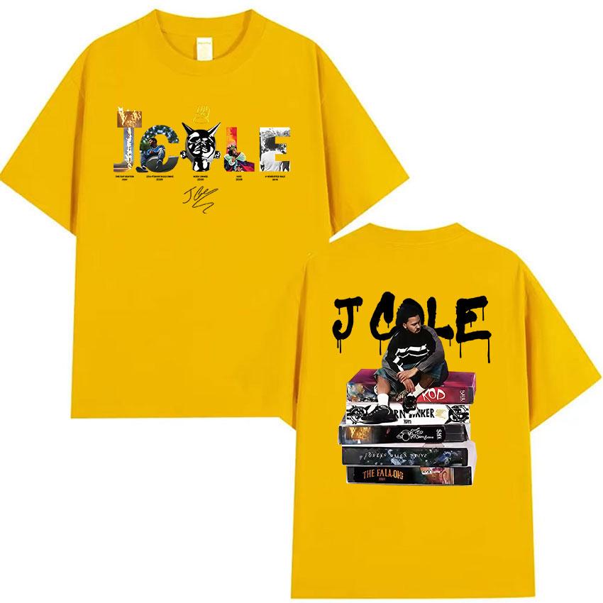 Rapper J Cole THE FALL OFF Tour Album 2026 Maglietta Grafica Unisex Vintage Oversize in Cotone Magliette Unisex Hip Hop Abbigliamento Maglietta