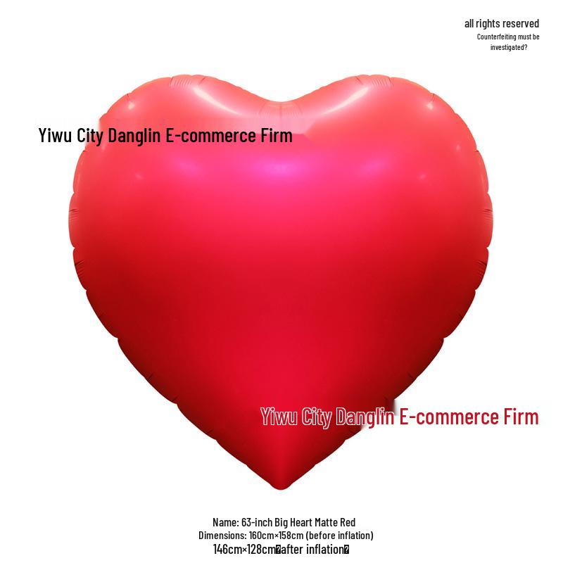 63-Inch Heart-Shaped Giant Balloon for New Year, Birthday, Confession, Wedding Ceremony, Xiaohongshu, Douyin, Instagram.