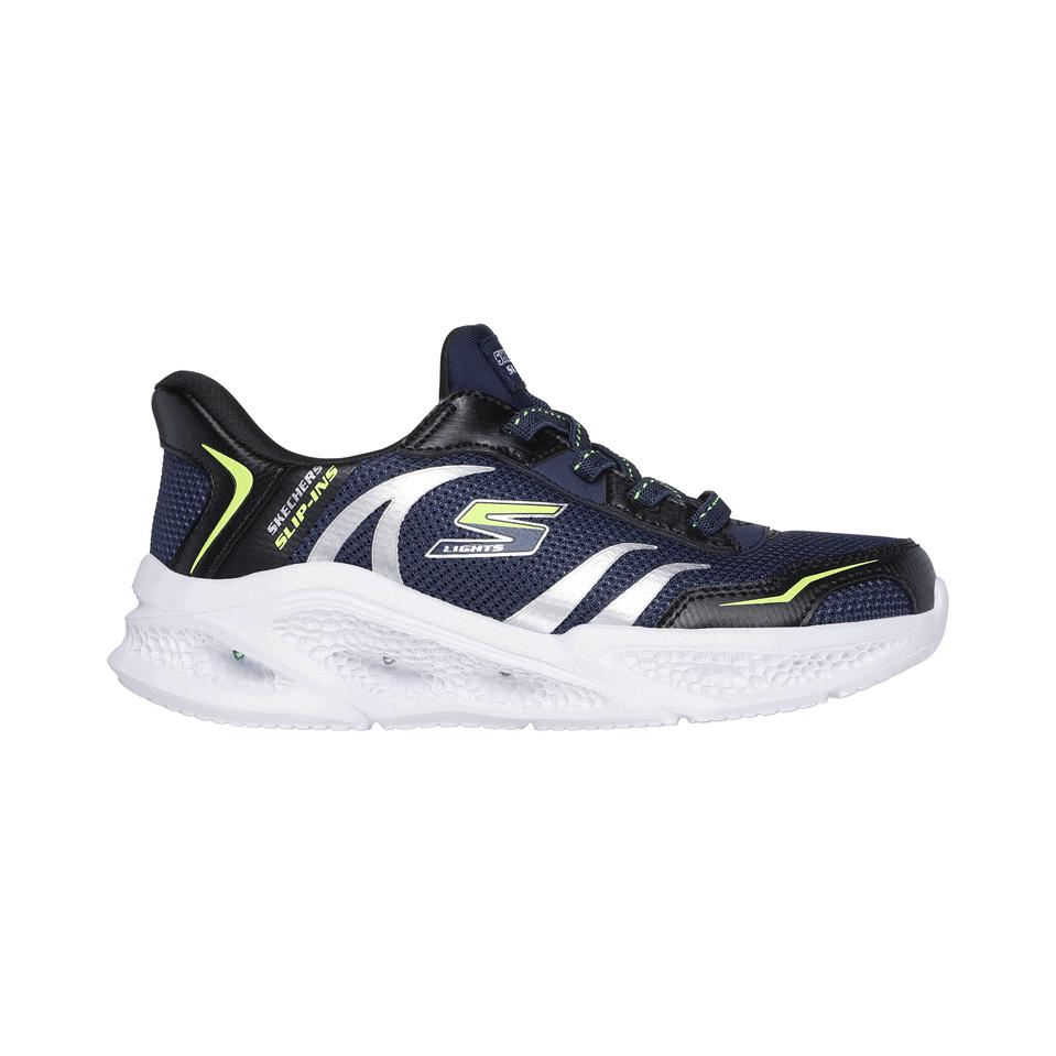Skechers Kids S-Lights: Meteor Lights Comfortable Versatile Low-Top Casual Shoes Kids Sneaker Blue Black 403848L-NVBK