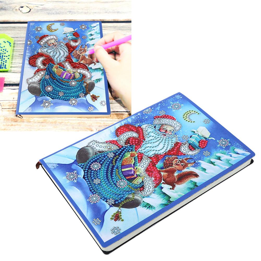 Weihnachtsmann Muster Diamanten Malerei Notizbuch DIY Diamanten Bilder Set Dekoration Geschenk