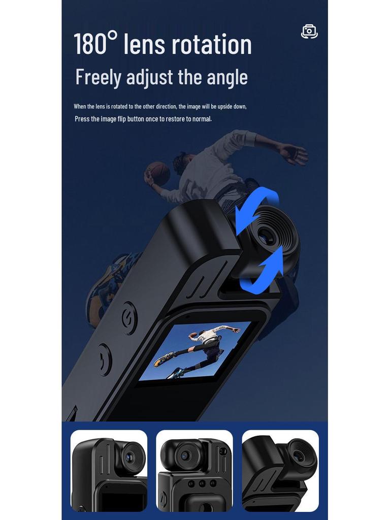 HD Infrared Pocket Camera: Action, Meeting & Law Enforcement Recorder with Screen & Back Clip