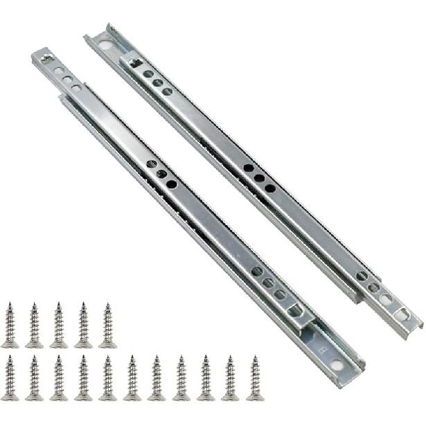 Metal 12 Inch Drawer Slides, Ball Bearing Two Way Slide Track Rail 0.7 Inch Wide 1 Pair