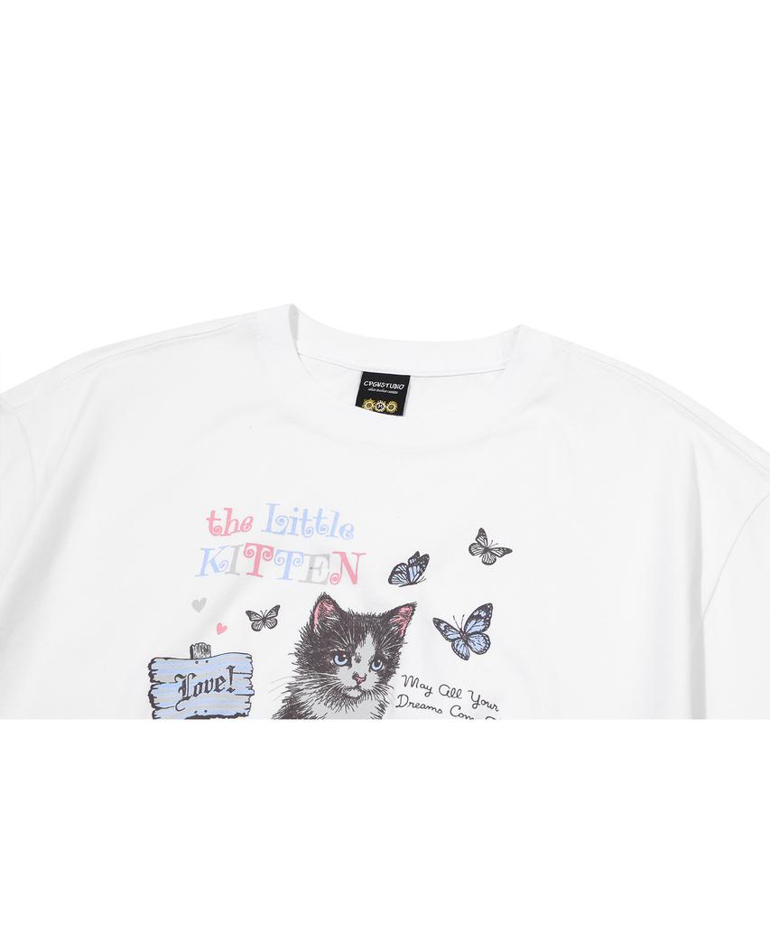 CPGN STUDIO Kitten Garden White Short Sleeve Tee