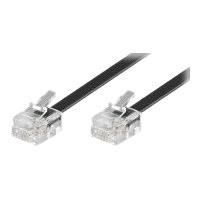 Câble Modulaire 4 Broches 15m Noir - Wentronic - Connecteur RJ-11