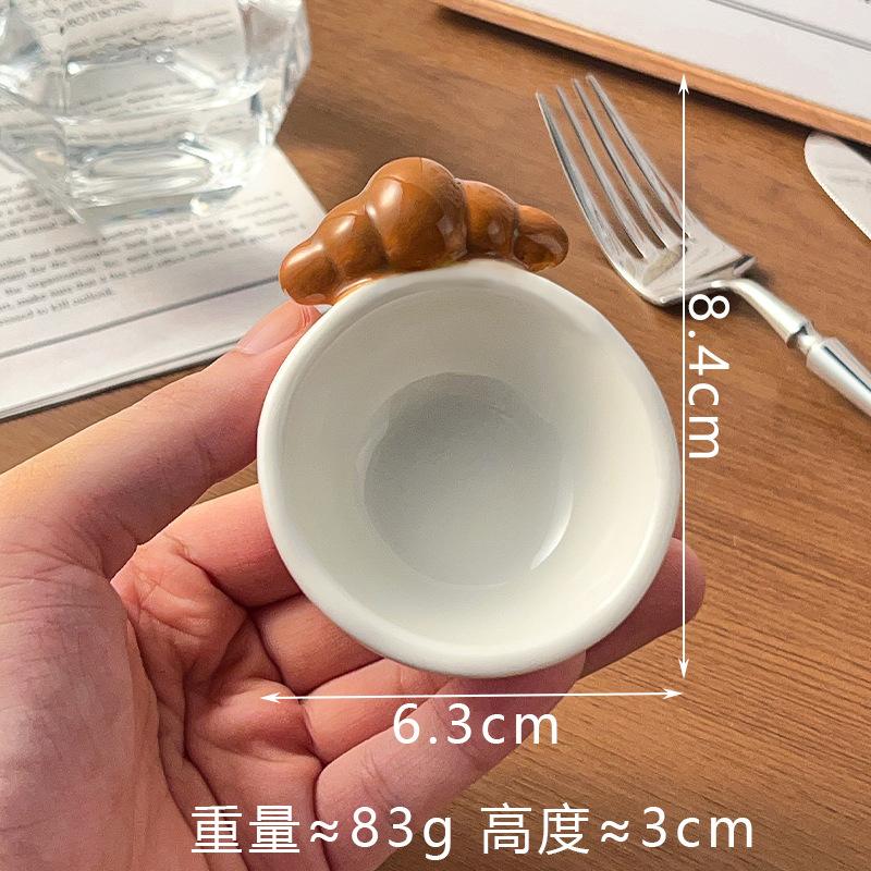 

Креативная серия Еда Керамическая соусница, Милая тарелочка для соуса с ручкой-фасолью для соевого соуса и уксуса, Кухонный аксессуар для дома