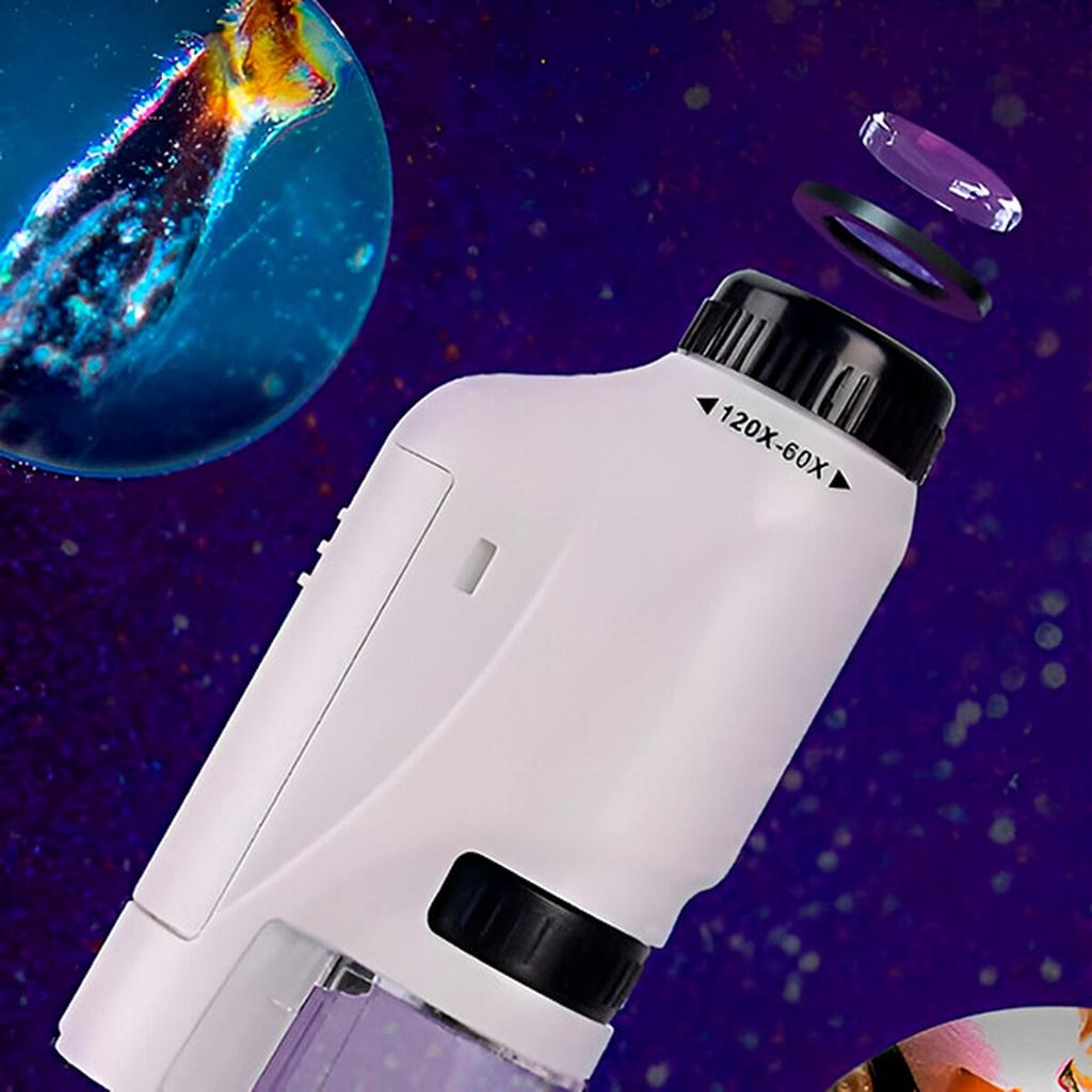 Portable Pocket Microscope Educational Gift For Kids 60/120x