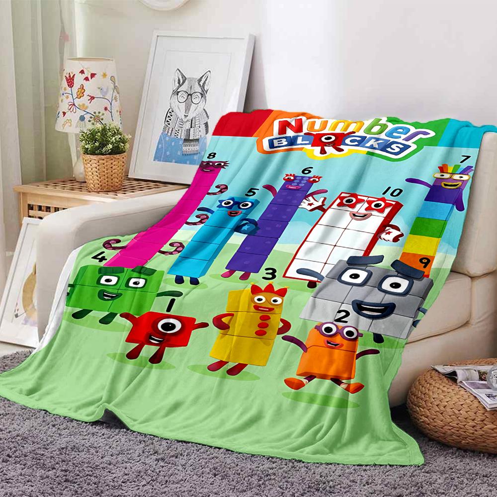 Numberblocks Theme Printed Blanket - Perfect for Couch, Bed, Travel & Outdoor Use | Machine Washable, Cozy & Durable.