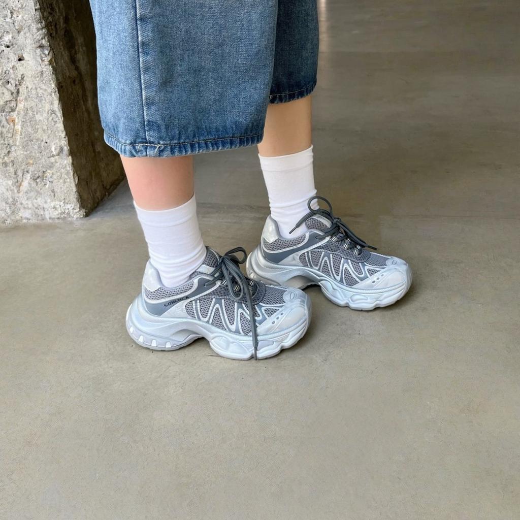 Thick-soled Heightening Dad Shoes Women's 2025 New Versatile Breathable Casual Sports Shoes Running Shoes Ins Trendy Shoes Women's Shoes