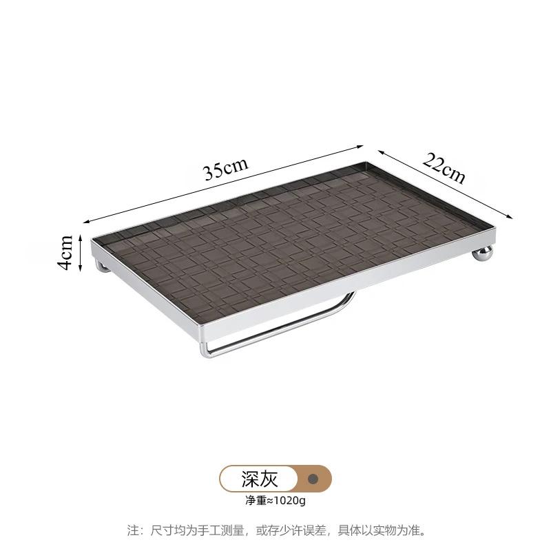 

Jewelry Tray Leather Necklace Display Organizer Iron Rectangle Trinket Dish Fruit Dessert Tray Living Room Home Storage Drinks