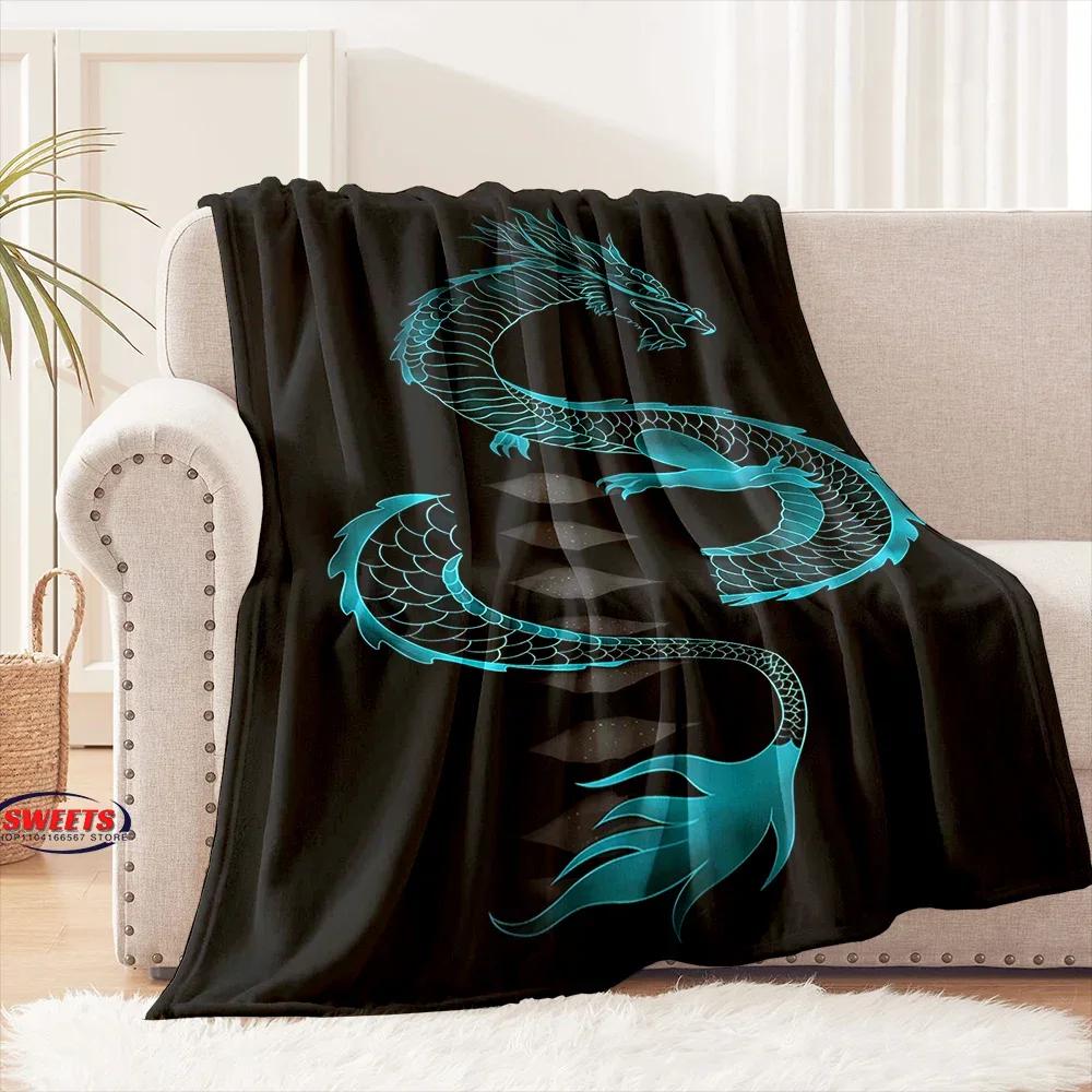 6 Size The Warm and Comfortable Dragon Soft Blanket, Suitable for Living Room,Room Sofa Available in All Seasons,Gift for Friend