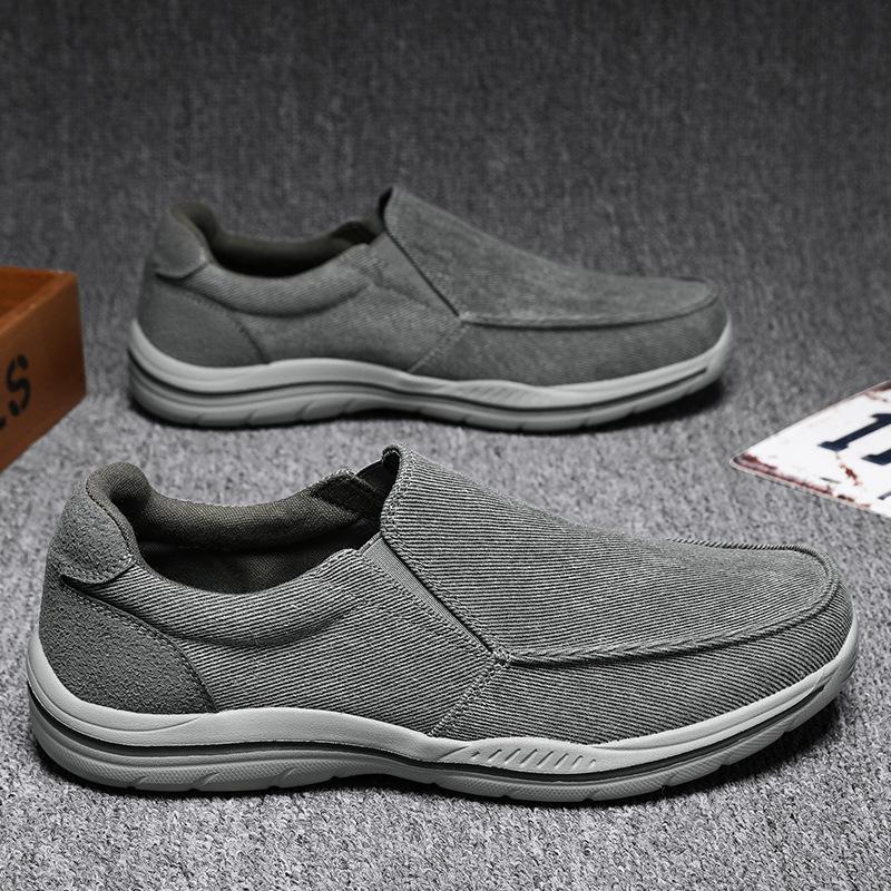 

Large size outdoor wear-resistant casual canvas shoes men s cloth shoes platform men 47 серый