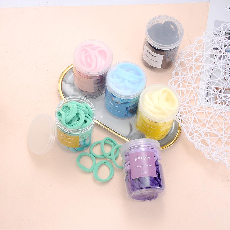 Gradient Multicolor High Elasticity Hair Ties - 50pcs Cute Candy Colors for Women
