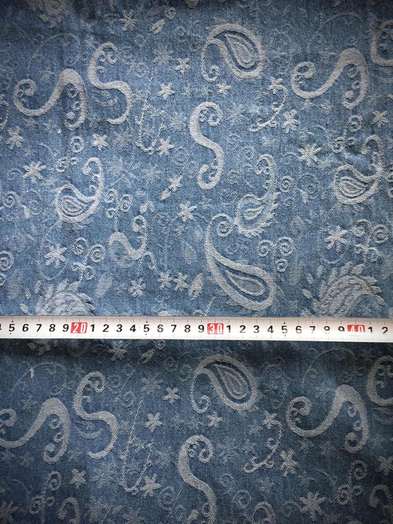 Designed Denim Thin Cloth Cotton for Denim Handmade Fairy Fabric, Fabric, Scraps, Denim, Scraps, Fabric, Crafts, Remakes, (Forest Paisley, Bright)