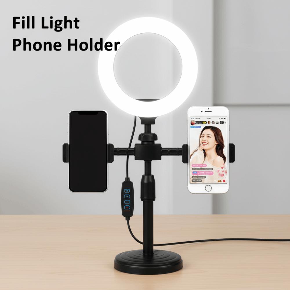 Lighting Bracket Fill Light Phone Holder Stable Base LED Circular Light  Video