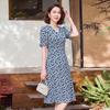 Elegant Floral V-Neck A-Line Midi Dress
