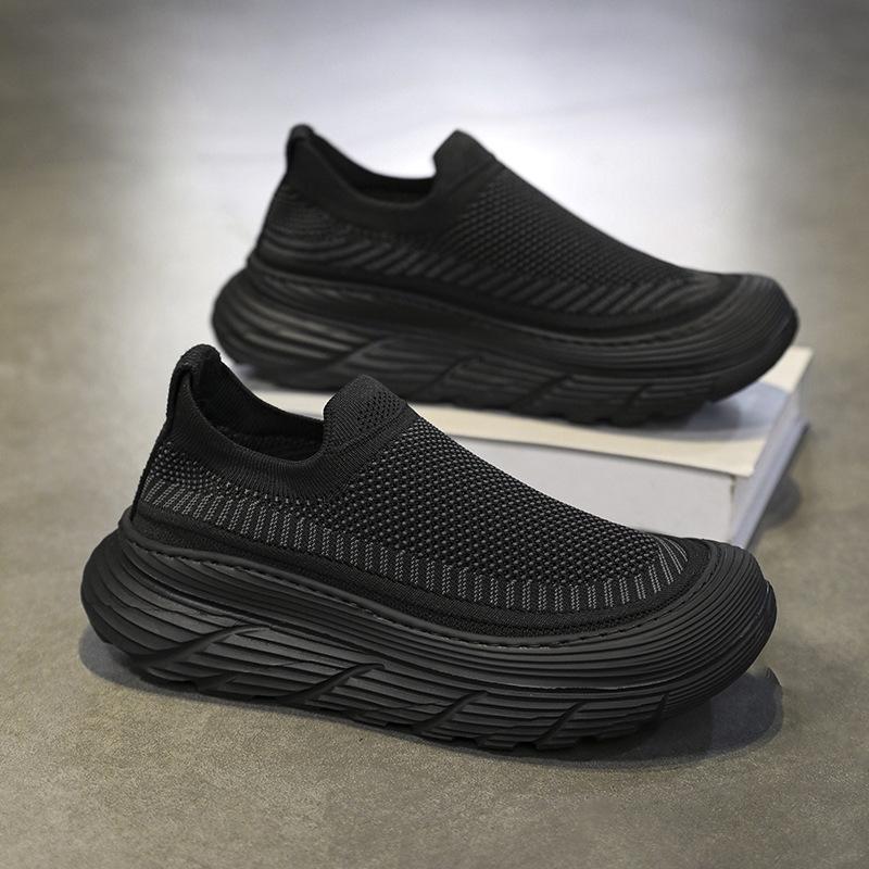 

2024 spring men s shoes casual shoes new fly-woven versatile casual lace-free breathable one-pedal sports mesh shoes 39 чёрный