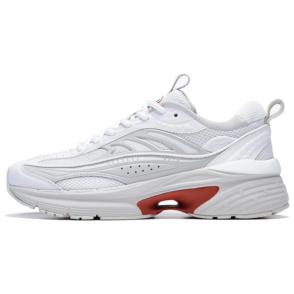 New LiNing Comet LITE LITE Anti Slip Wear Resistant Low Top Casual Shoes Women's White Red AGCT236-3