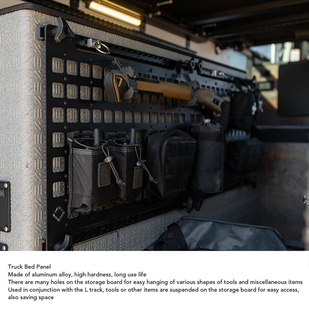 800x600x2mm Truck Bed Panel Fixed Base Stud L Rail Storage Panel Organizer Multi-function