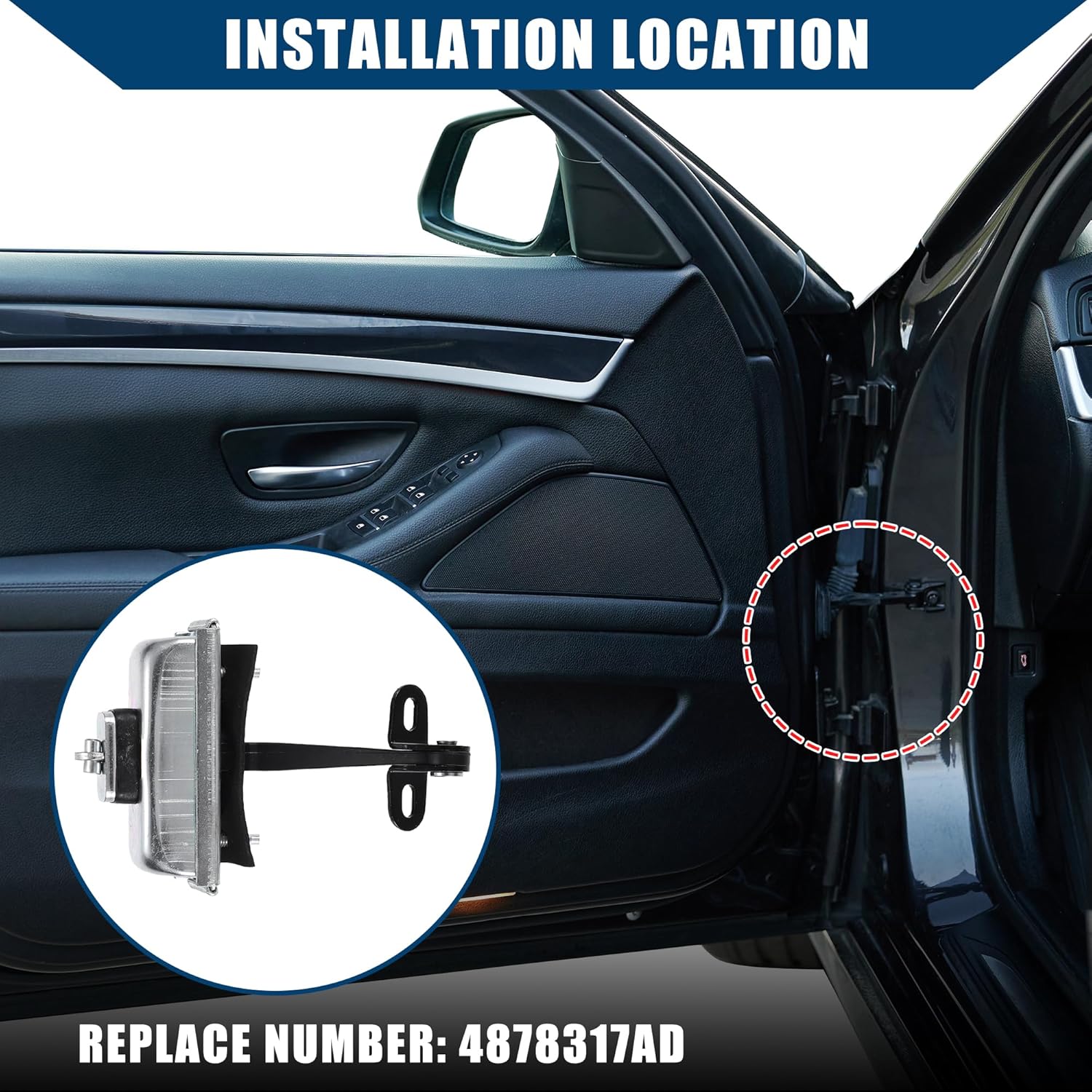 

No.4878317AD Front Left Door Check Strap Limiter Stopper for Dodge Stratus for Chrysler Sebring 2001-2006 / Front Driver Side Door Stop/Metal / 1Pcs