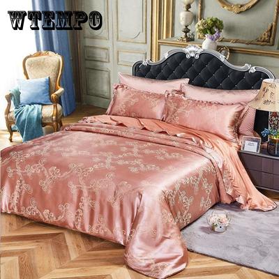 Bett Vierteiliges europäisches Satin-Jacquard-Vierteiliges Set 1,5 Meter 1,8 Meter 2,0 M Hohes Doppelbett-Set mit edlem Temperament
