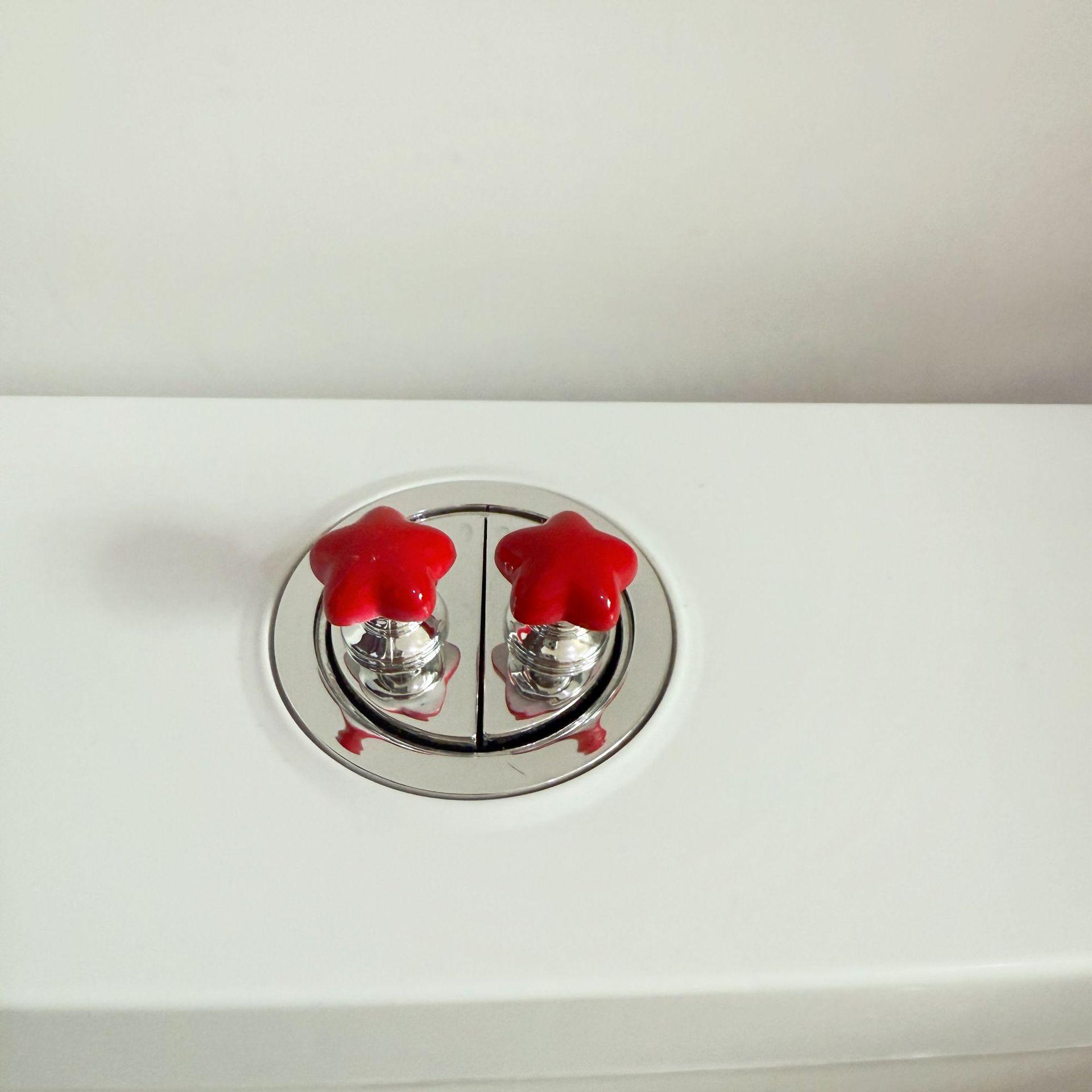 

Кнопка смыва унитаза Черри , рычаг подъема крышки, маникюрный инструмент