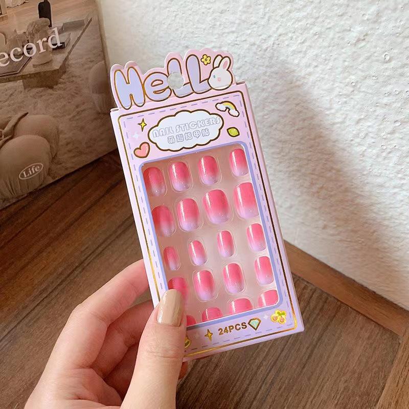 Cute Press-On Nail Stickers for Medium and Large Children - Self-Adhesive and Removable