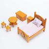 6 Pieces 1/12 Dollhouse Bedroom, Table Stools Children Holiday Gifts
