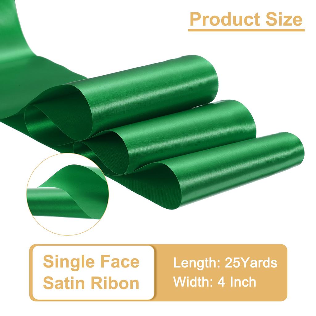 25 Yards Satin Ribbon 4 Inch Single Face Gift Wrap Bow Satin Ribbons for Christmas Wedding Birthday Party Decoration DIY Craft