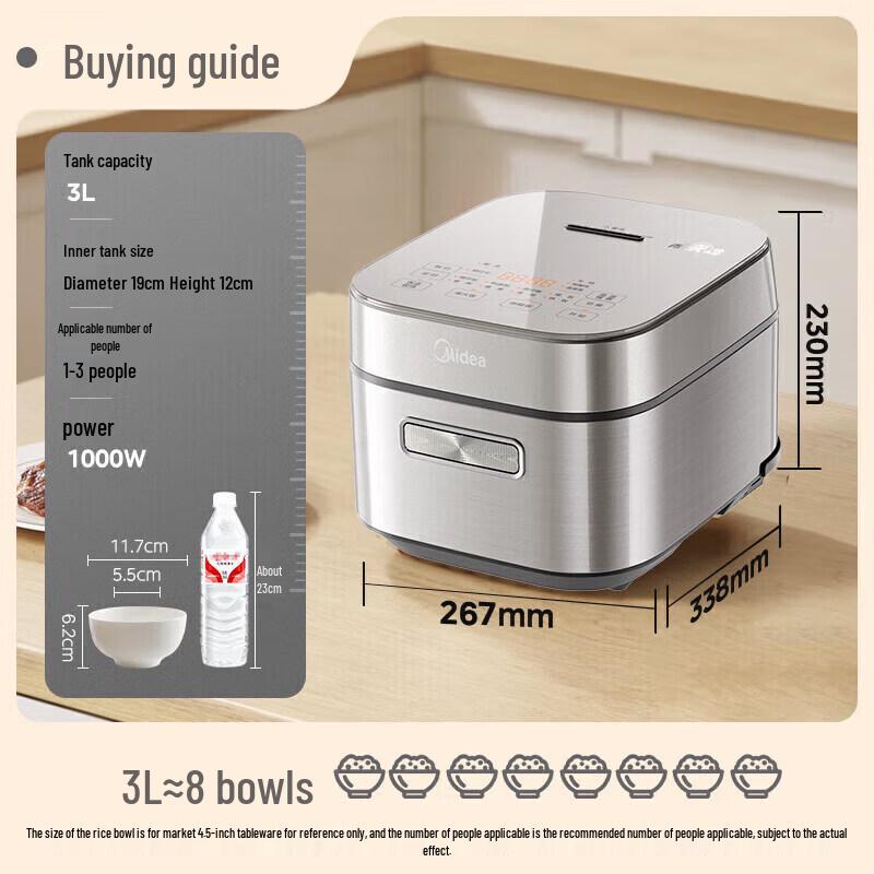 Midea 3L IH Smart Multi-Cooker Rice Cooker CN plug (adapter included)