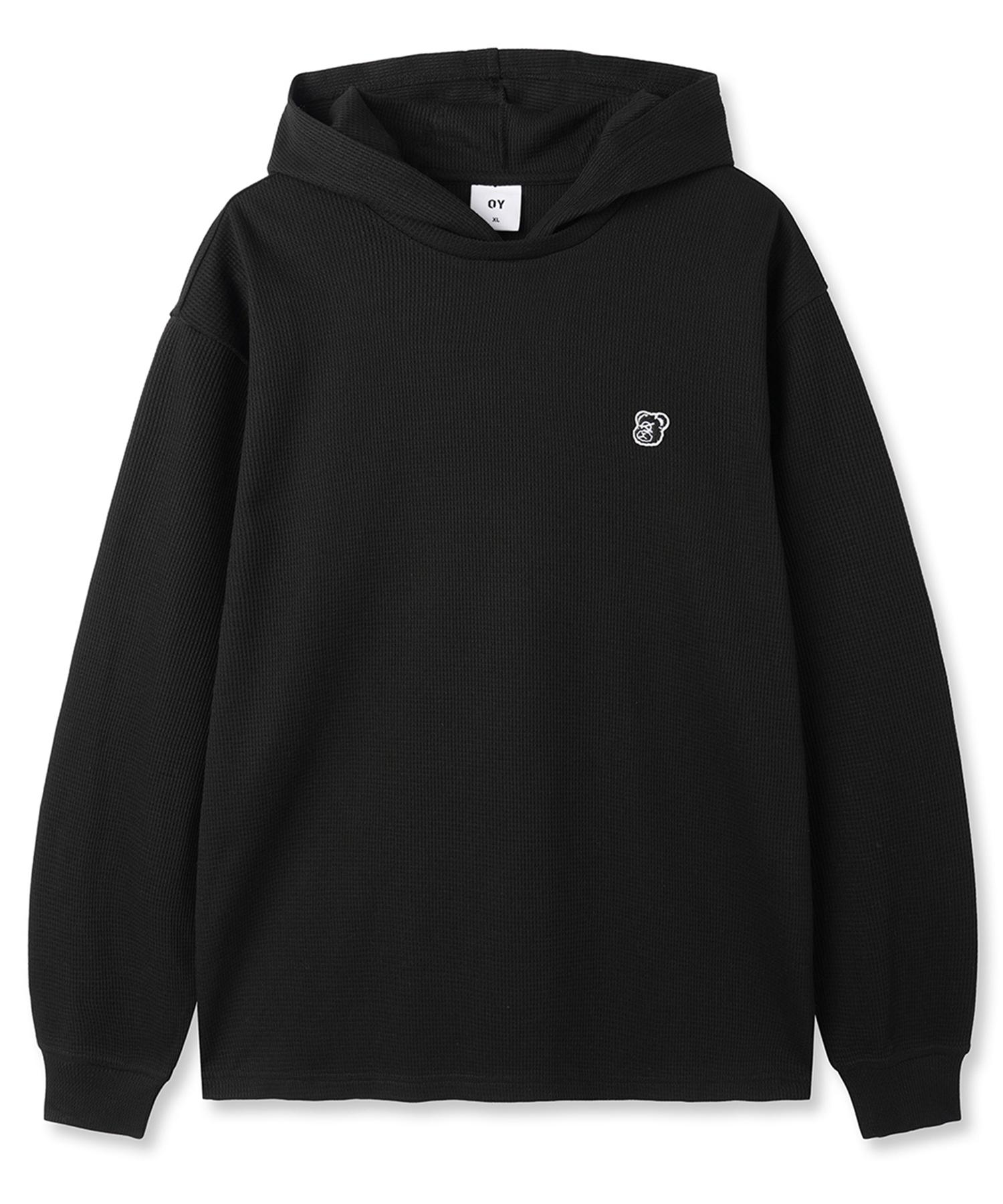 Oy Waffle Hoodie L/S Top - Black M