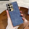 Luxury Plating Matte Suede Leather Case For Samsung Galaxy S25 S24 Ultra S23 S22 Plus Camera Protection Shockproof Bumper Cover