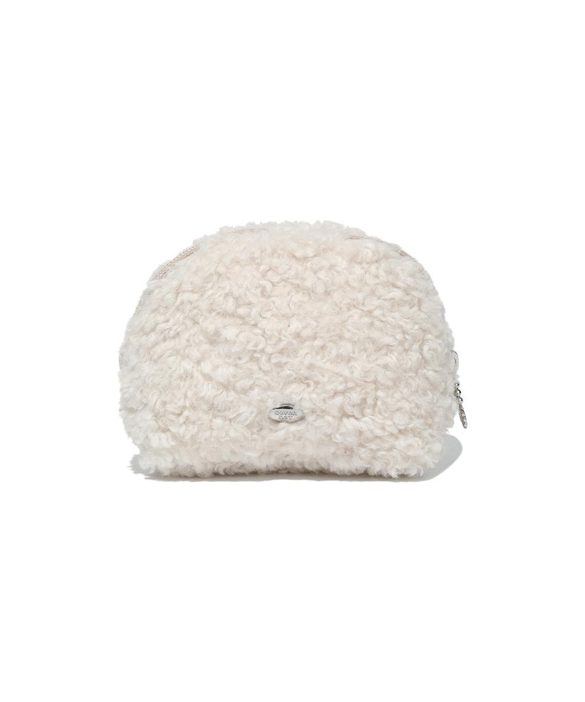 Covernat Woman Clover Heart Fluffy Pouch Ivory