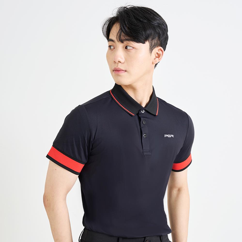 PGR Short Sleeve Collared T-Shirt Black Gt-3287