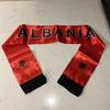 (HIMMELSFAHNE)Albanien Schal 14x135cm Beidseitig bedruckter Satin Albanien Flaggen Schal Quasten Geeignet für Fußball Cup, Sport, Veranstaltungen