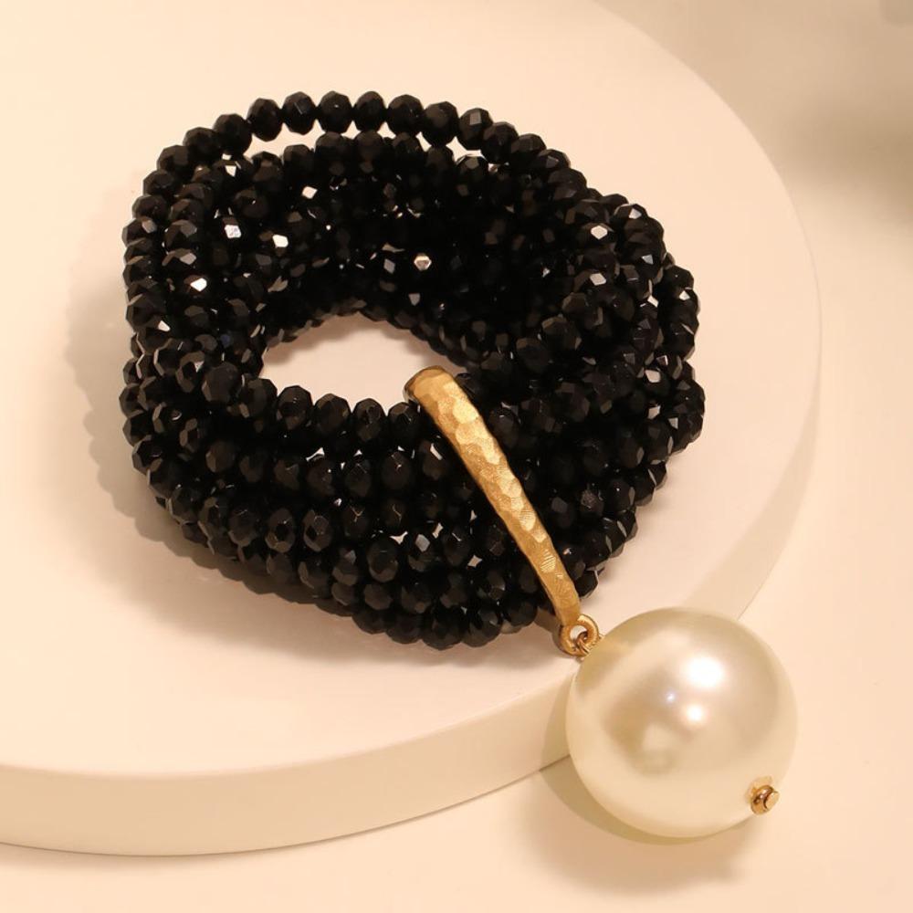 Baroque Pearl Bracelet Stretchy Beaded Wristband Stackable Bangle Cuff Bangle Ladies