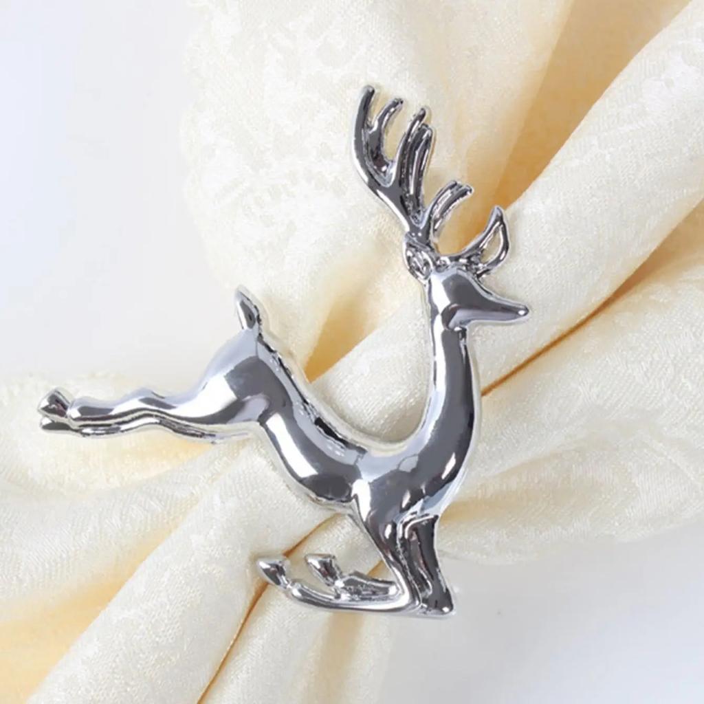 1 Stück-Restaurant Hochzeitsfeier Esstisch De Weihnachten Elch Hirsch Serviettenringe Goldlegierung Serviettenhalter Serviettenringhalter Hotel