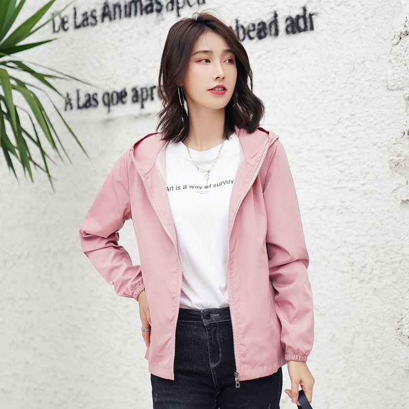 Spring Autumn New Women's Jackets Long Sleeve Windbreaker Middle-Aged Mother's Coat Hooded Short Jacket Loose Outwear