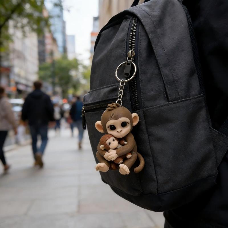 Monkey Keychain Protector For Backpack Cute Cartoon Anime Key Holder Durable Bag Pendant For Kids School Gift