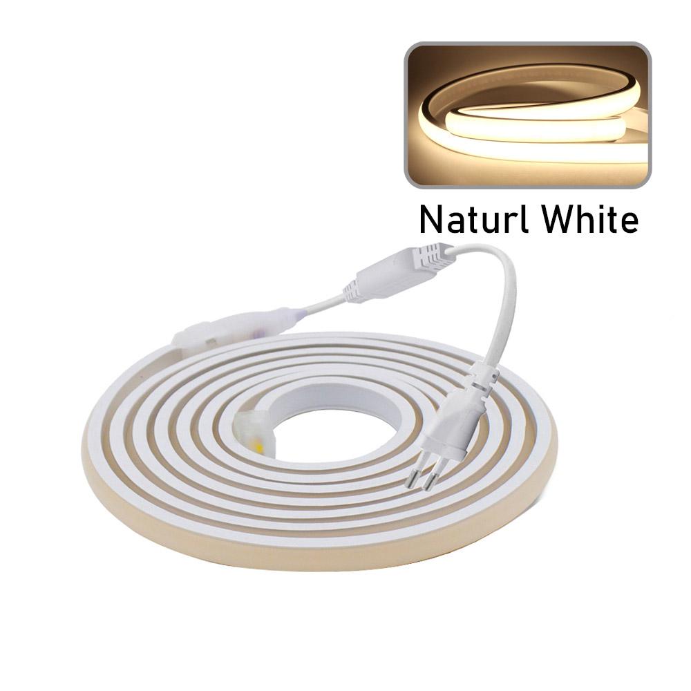 Dim Edilebilir COB LED Neon Şerit Işık 220V Dimmer Anahtar Güç Kiti Yüksek Yoğunluklu 288 LED Doğrusal Aydınlatma IP68 Su Geçirmez Esnek Şerit