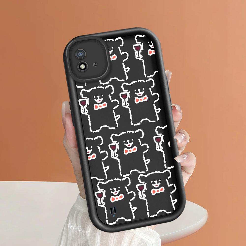 Soft Silicone Square Ladder Printing Pattern Phone Casing Full Cover Camera Shockproof Protection Rubber Case for OPPO Realme