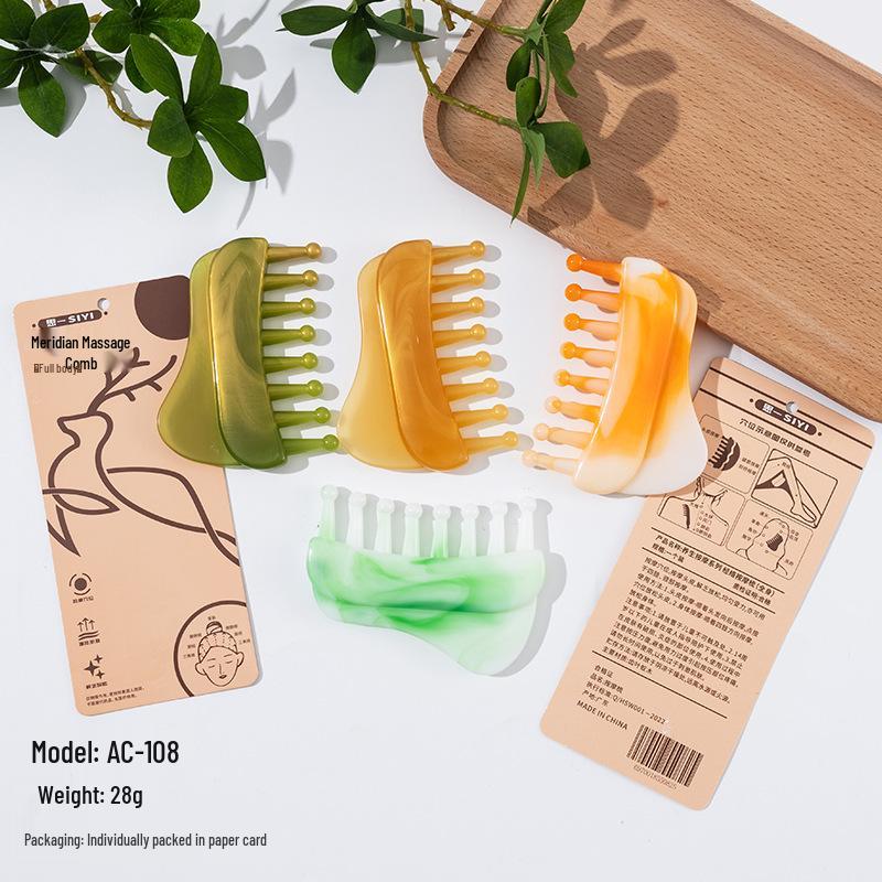 Scalp Meridian Head Therapy Gua Sha Facial Cupping Massage Comb