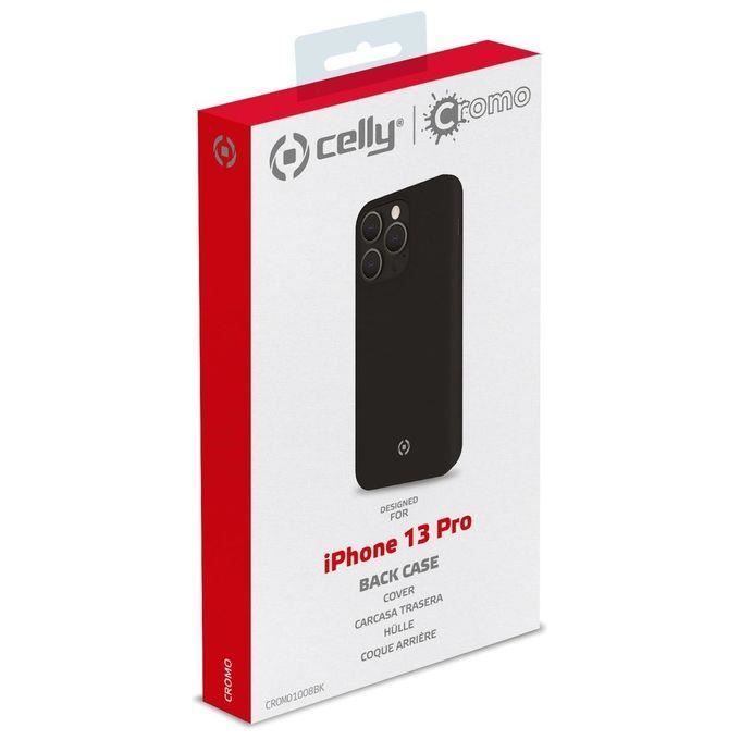 Coque - celly - iphone 13 pro - noir - chrome - protection contre les chocs