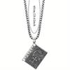 2pcs Men's Baseball Cap Necklace Set Hip Hop Hat Flat Brim Hat Fashionable Turnable Book Section Pendant Necklace