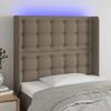 Vidaxl Bed Headboard with LED, Taupe, 83X16X118/128 Cm, Fabric
