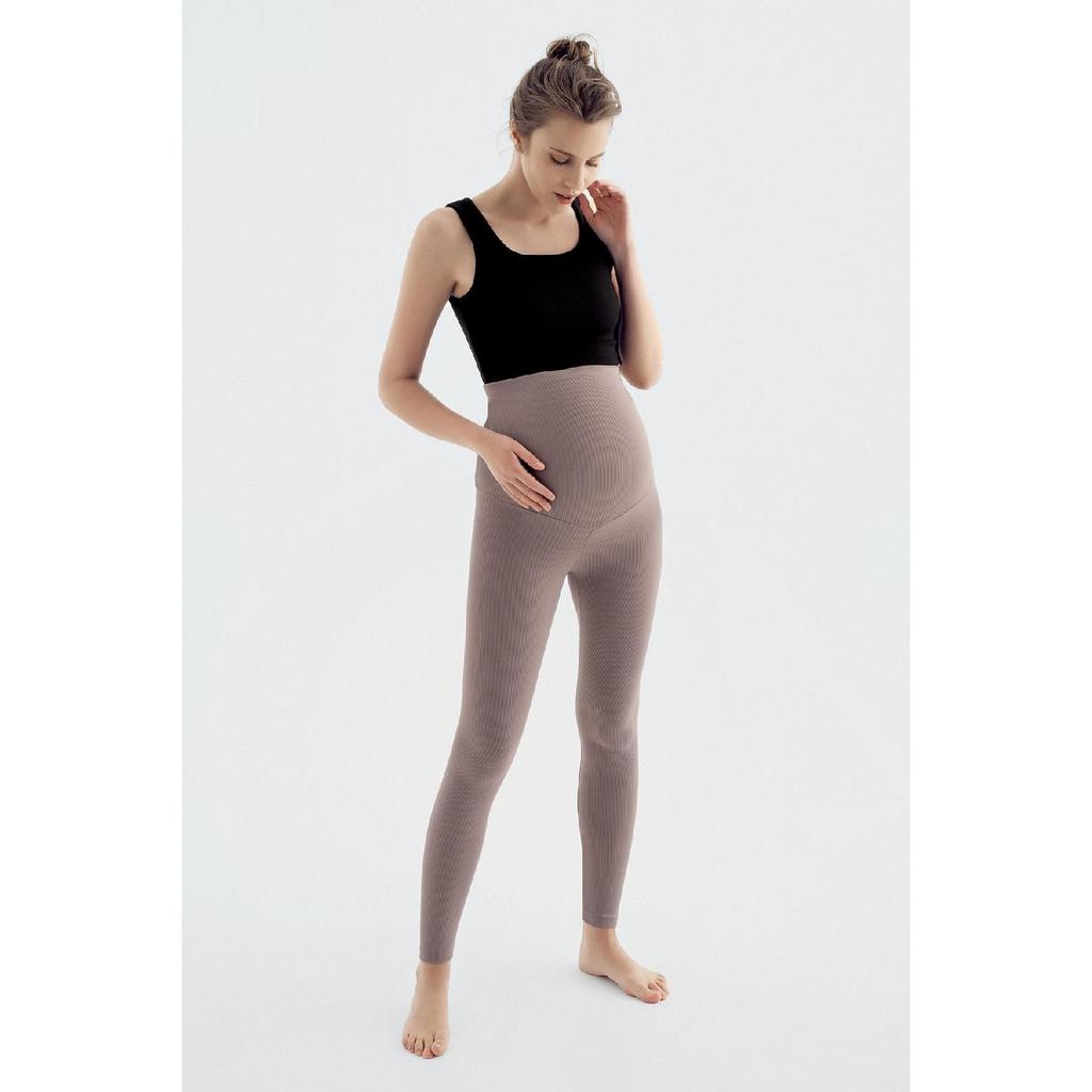 Ribbed Adjustable High Waist Flexible Maternity Tights F03